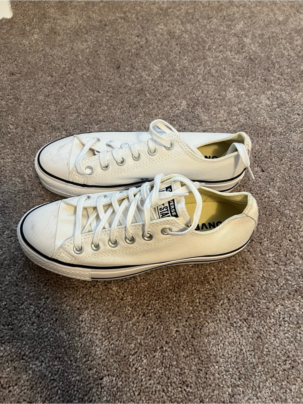Converse Low-Top Canvas Sneakers in Off-White/Cream